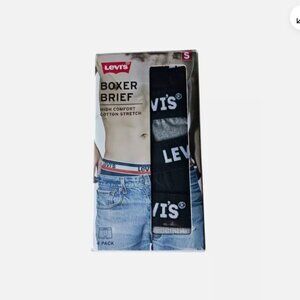 LEVI'S Men's Size Small 4 Pack Boxer Briefs Comfort Cotton Stretch Gray & Black